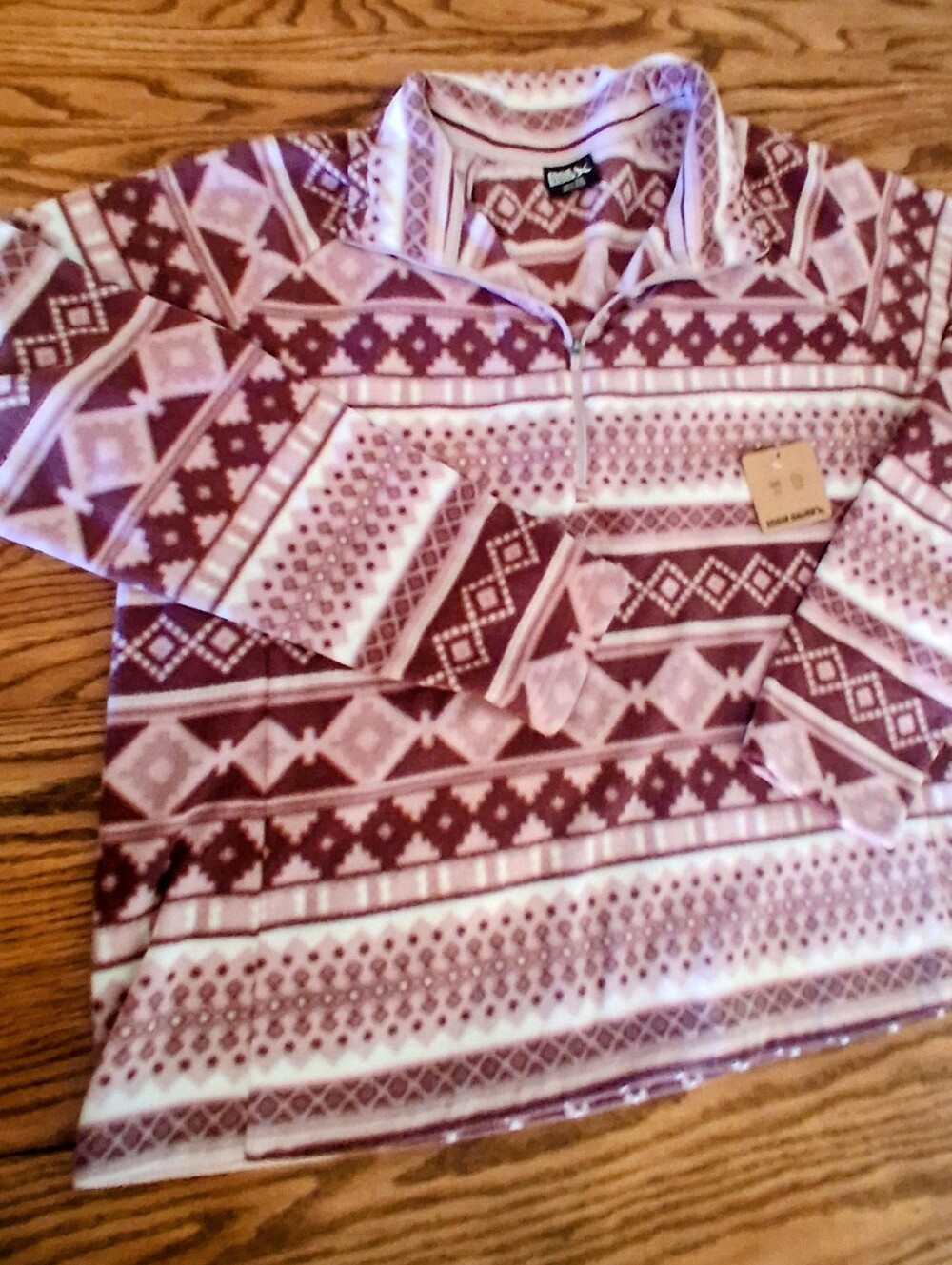 NWT Wonens Plus Size Fleece Top, Pullover, Zipper, Sz XXL MSRP $65